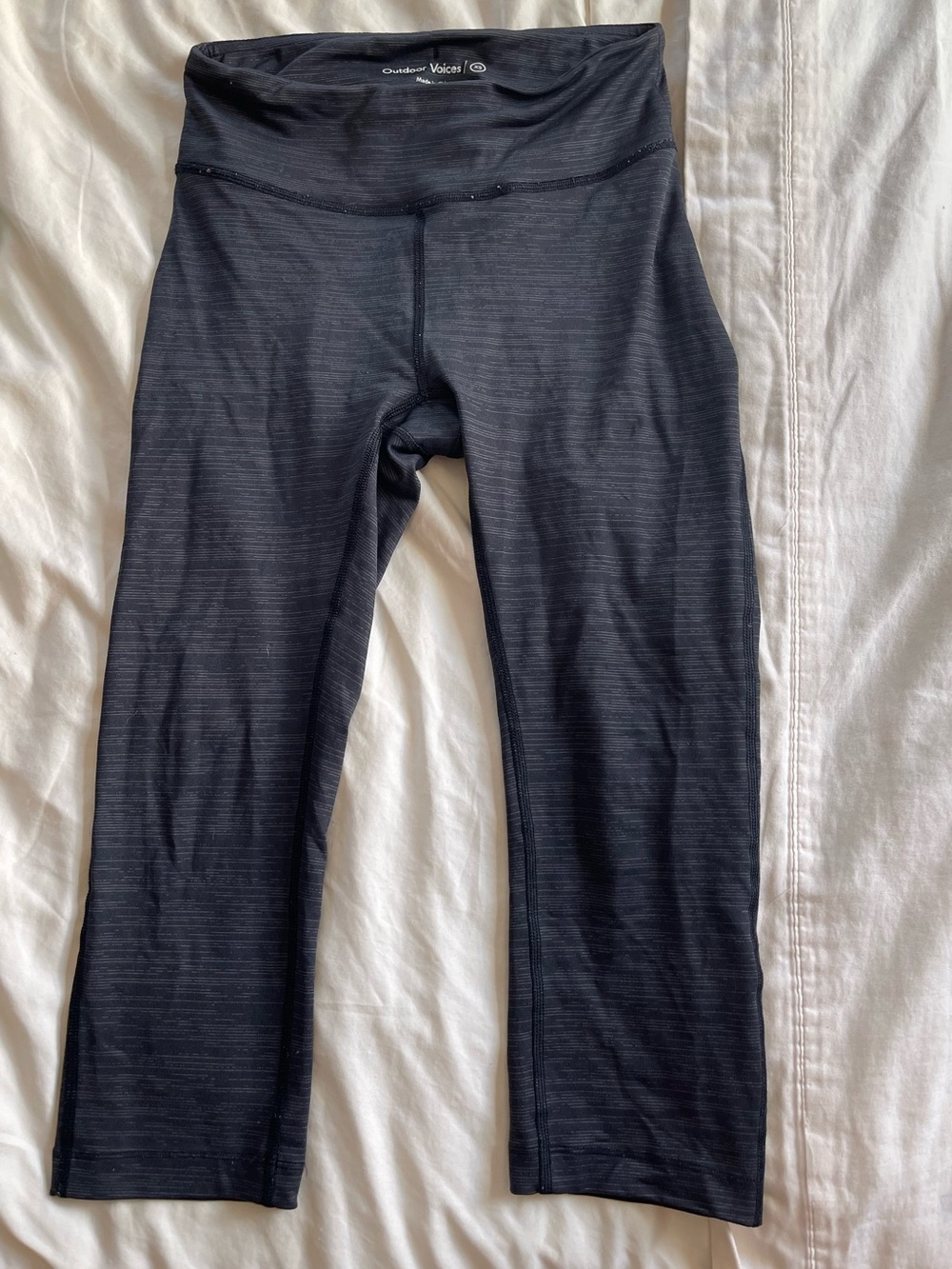 Outdoor Voices Black Leggings - TechSweat Flex Kneecap in Night